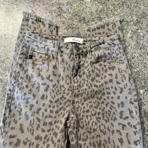 KanCan Charcoal Leopard Skinny Jeans